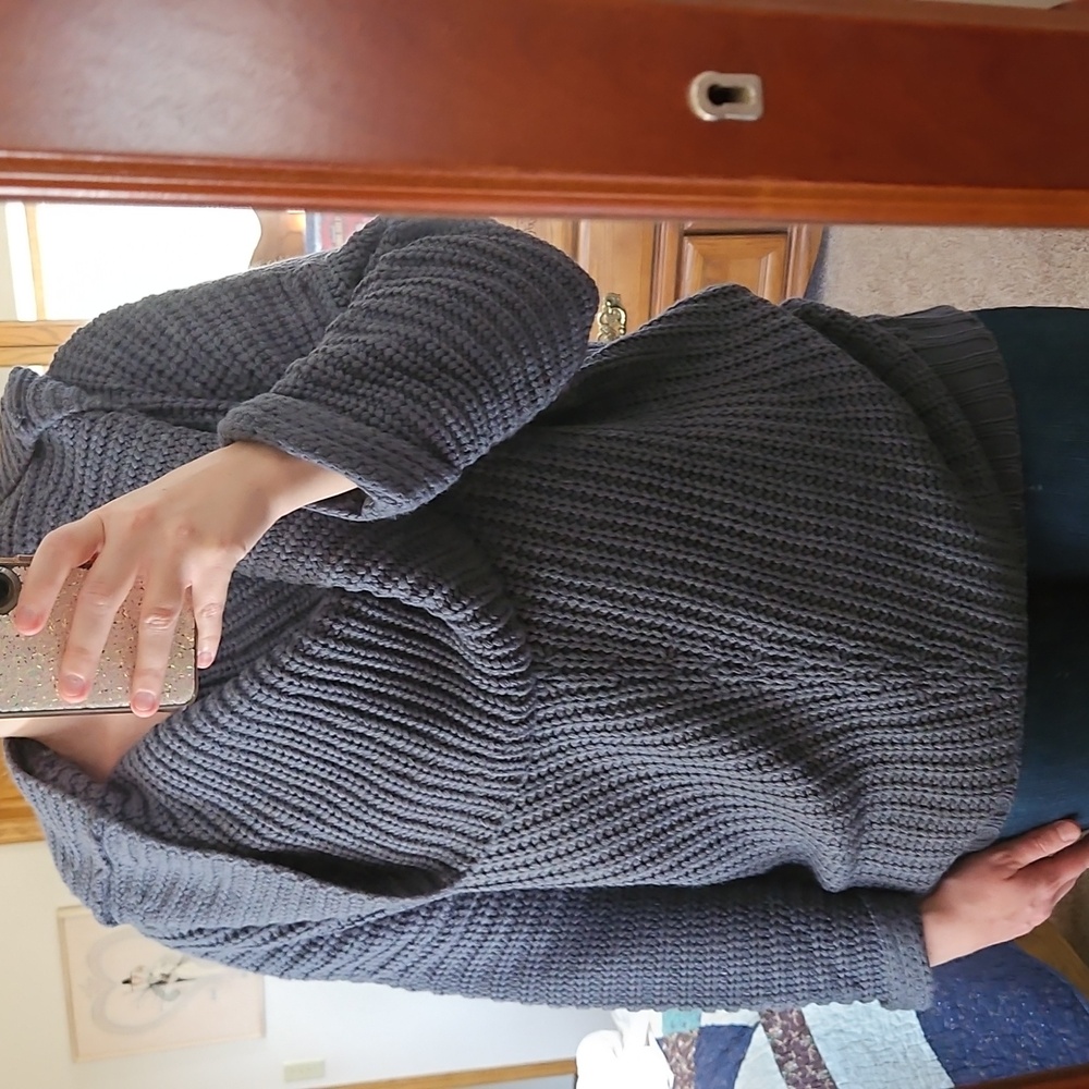 Umgee Blue Cowl Neck Sweater L